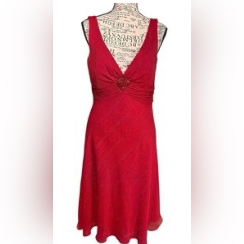 Like New, Adrianna Papell Red Cocktail Dress